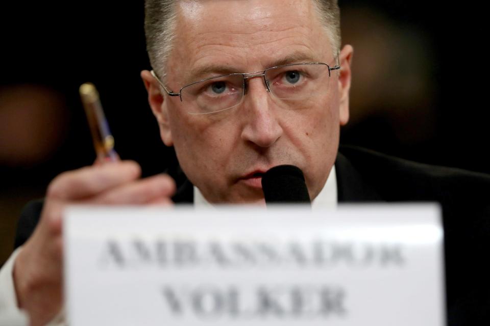 Former State Department special envoy to Ukraine Kurt Volker testifies before the House Intelligence Committee