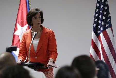 U.S. Assistant Secretary for Western Hemisphere Affairs Roberta Jacobson speaks during a conference in Havana January 22, 2015. REUTERS/Enrique De La Osa