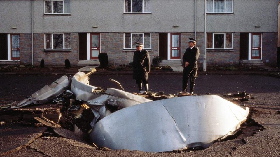 Restos del avión de Pan Am en Lockerbie.