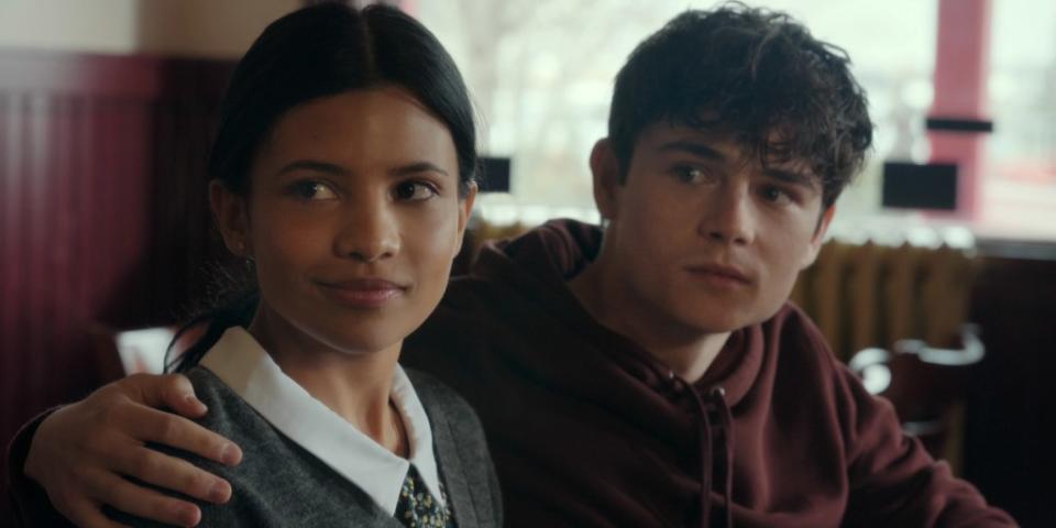 My Life with the Walter Boys. (L to R) Nikki Rodriguez as Jackie and Ashby Gentry as Alex in episode 106 of My Life with the Walter Boys. Cr. Courtesy of Netflix/© 2023 Netflix, Inc.
