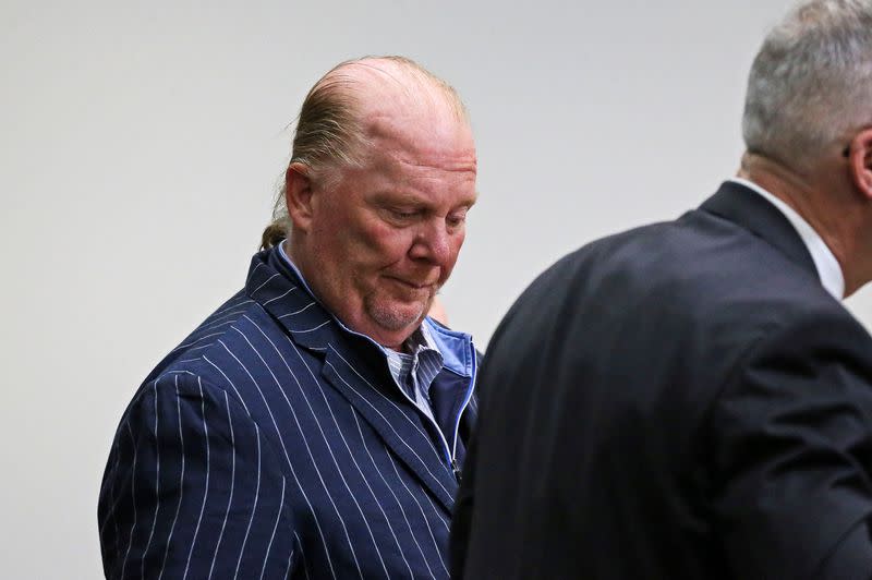 Celebrity chef Mario Batali on the second day of his trial at Boston Municipal Court, in Boston