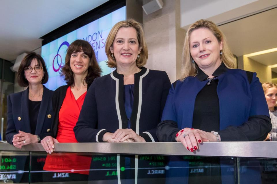 New role: Home Secretary Amber Rudd, second right, with Diane Cote, Marion Leslie and Mary MacLeod at the launch of the Women's Forum programme: Alex Letanti