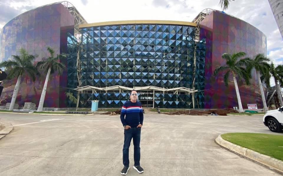 Pastor Apollo Quiboloy outside the 75,000-capacity KJC King Dome in Davao City