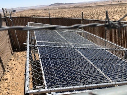 Solar panels powering the Desert Lighthouse.