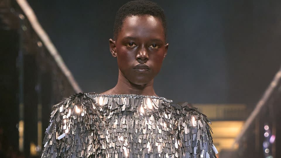 According to Isabel Marant's show notes, there was a "mystical and celestial dimension to this new season," captured in the use of silver and gold. - Filippo Fior/Gorunway.com/Courtesy Isabel Marant