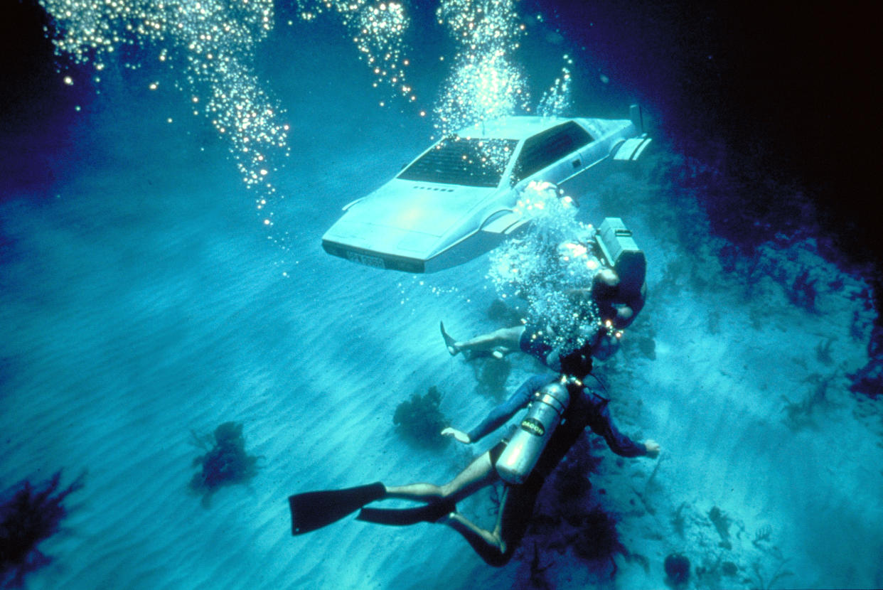 James Bond's amphibious Lotus Esprit appeared in 'The Spy Who Loved Me'. (Photo by Sunset Boulevard/Corbis via Getty Images)