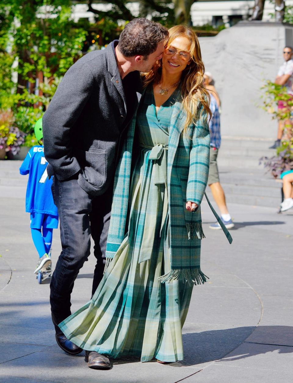 Jennifer Lopez and Ben Affleck are seen on September 26, 2021 in New York City