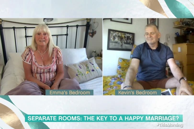 This Morning guests Emma Parsons-Reid and 'soulmate' partner Kevin, who are happily married yet sleep in separate beds