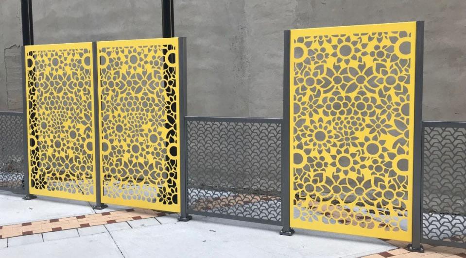 Yellow panels in Bijou Park in downtown Wilmington.