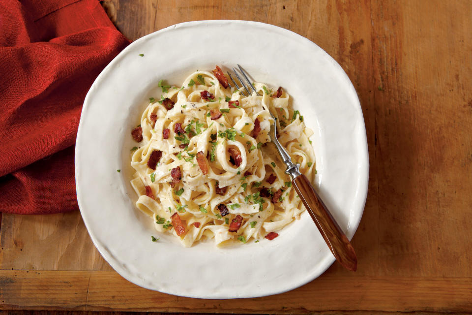 Fettuccine Alfredo with Bacon