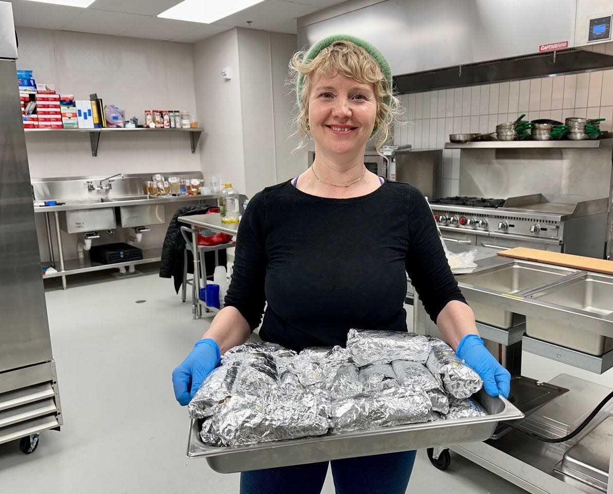 Molly Mitchell in the kitchen at the Downtown Boxing Gym.