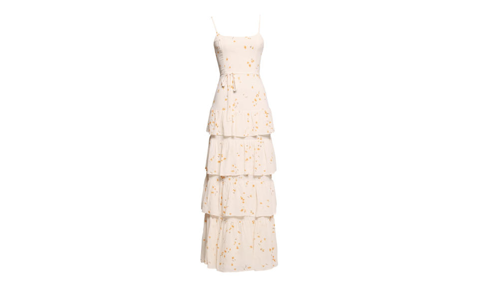 <p>Foxglove Dress, $428, <a rel="nofollow noopener" href="https://www.thereformation.com/products/foxglove-dress-opium" target="_blank" data-ylk="slk:thereformation.com;elm:context_link;itc:0;sec:content-canvas" class="link ">thereformation.com</a> </p>