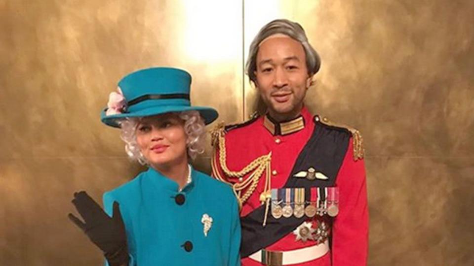 Chrissy Teigen and John Legend's Queen Elizabeth and Prince Philip Costumes