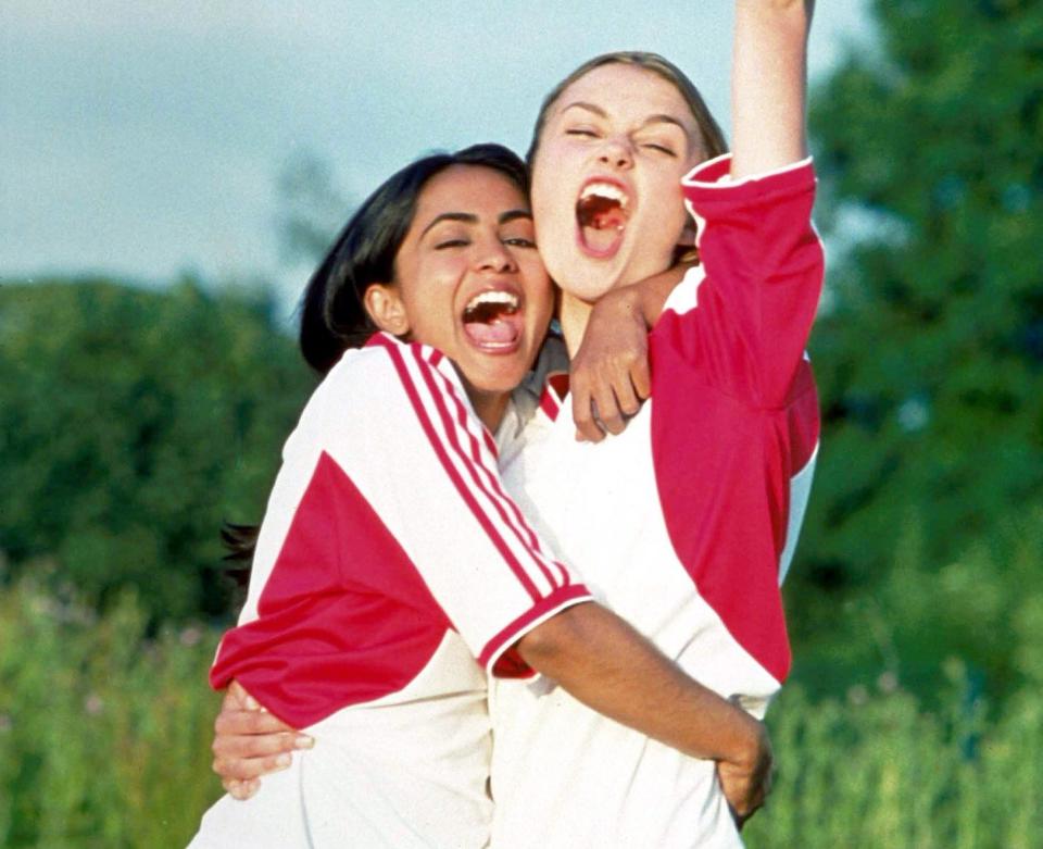 Parminder K. Nagra and Keira Knightley in "Bend It Like Beckham"