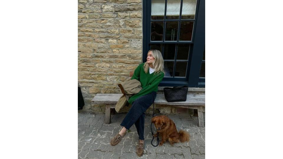 Lucy Williams in those Miu Miu suede boat shoes 