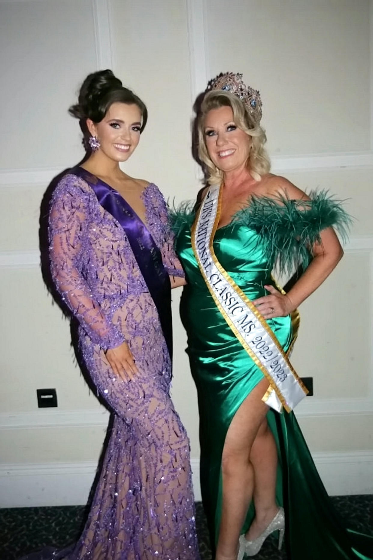 Chloe-Rose Adkin and her mum pictured after Helen won the UK's National Classic Ms title last year. (Chloe-Rose Adkin/SWNS)