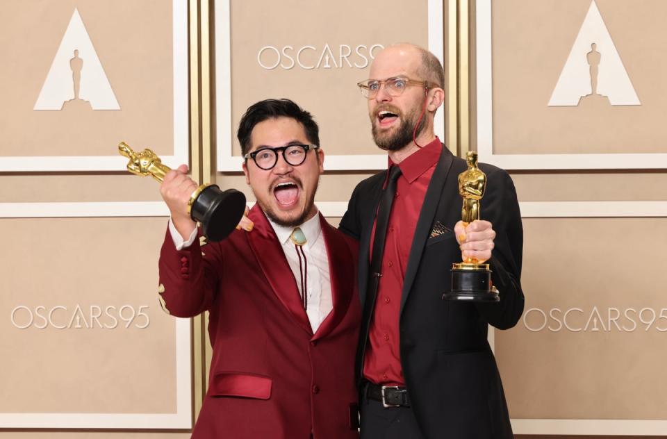 ‘Everything Everywhere All at Once’ directors Daniel Kwan (left) and Daniel Scheinert (Getty Images)