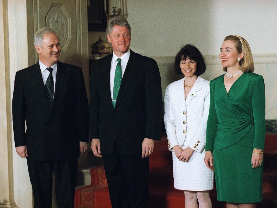 The Clintons mark St. Patrick's Day in 1995.