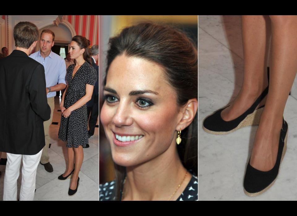 Dress by Issa and wedges by LK Bennett. (Getty photos)