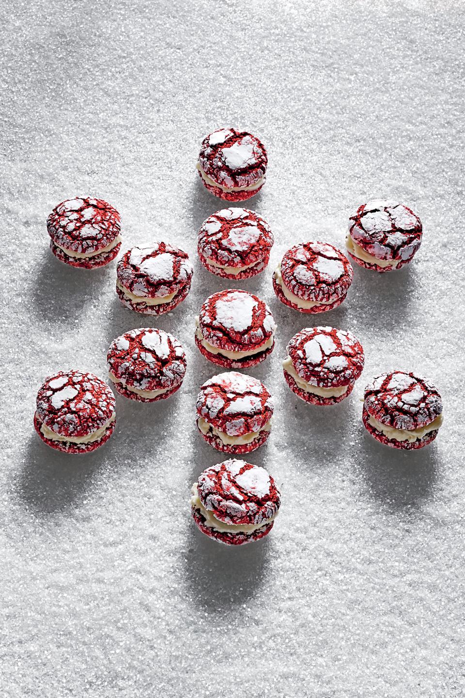 Red Velvet Crackle Sandwich Cookies