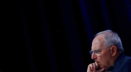 German Finance Minister Wolfgang Schaeuble attends at an event of his CDU party's economic council (Wirtschaftsrat) in Berlin, Germany, June 27, 2017. REUTERS/Hannibal Hanschke/Files