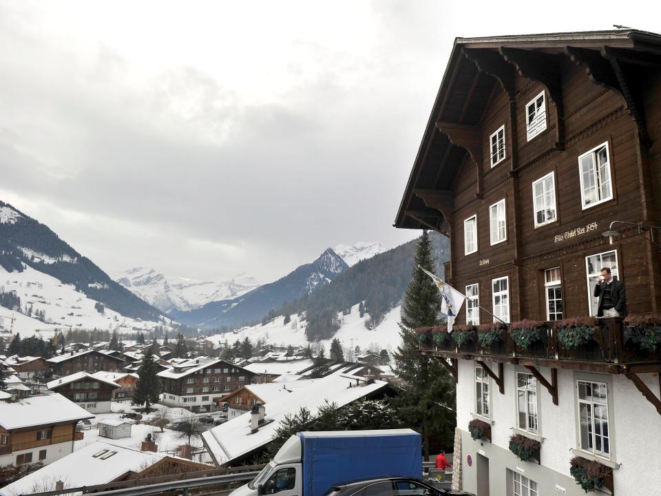 A general view of the Institut Le Rosey Gstaad winter campus on January 16, 2014