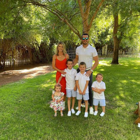 <p>Derek Carr Instagram</p> Derek Carr and Heather Carr with their kids, Dallas, Deker, Deakon, and Brooklyn.