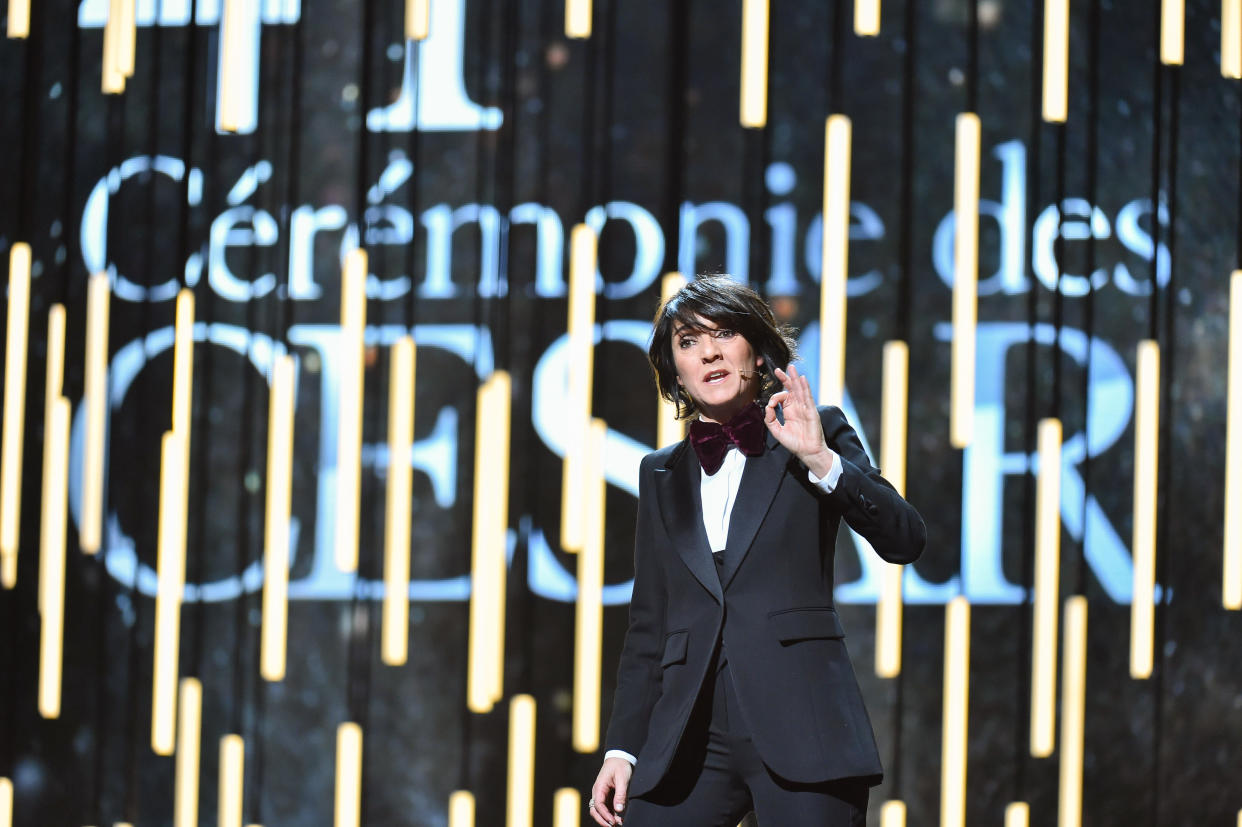 Florence Foresti on stage during The Cesar Film Award Ceremony 2016 at Theatre du Chatelet on February 26, 2016 in Paris, France. (Photo by Stephane Cardinale/Corbis via Getty Images)