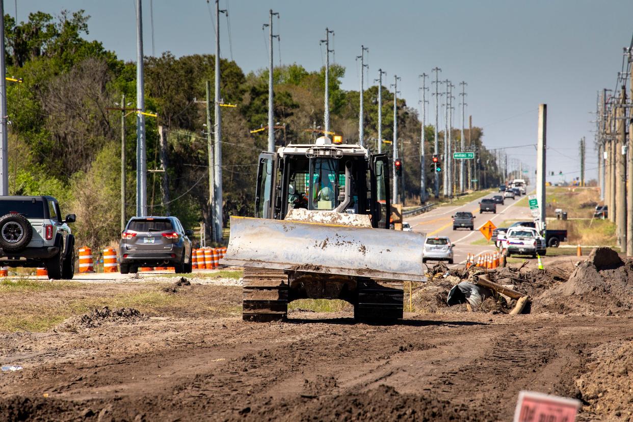 Construction along West Pipkin Road in Lakeland, a four-lane project paid for by Polk County. The County Commission on Tuesday rejected a proposed ballot initiative that would have let voters decide on a half-cent sales tax to pay for more road construction.