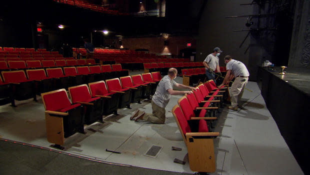 Post-COVID seating at the Barrington Stage Company in Pittsfield, Mass.   / Credit: CBS News