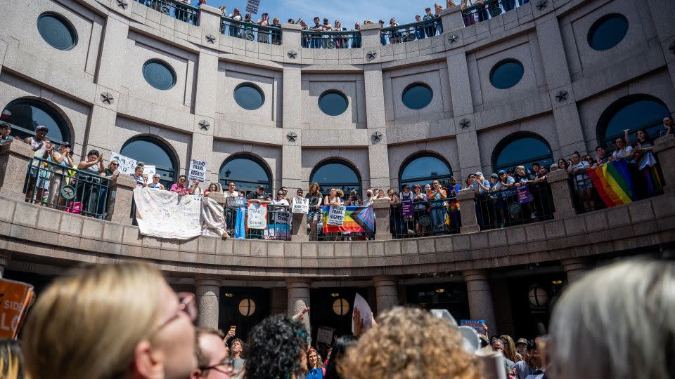 People protest SB 14 and a similar bill during a "Fight For Our Lives" rally on March 23 at the Texas State Capitol. - Brandon Bell/Getty Images