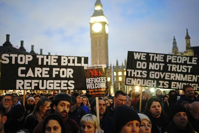 Protest against Illegal Migration Bill
