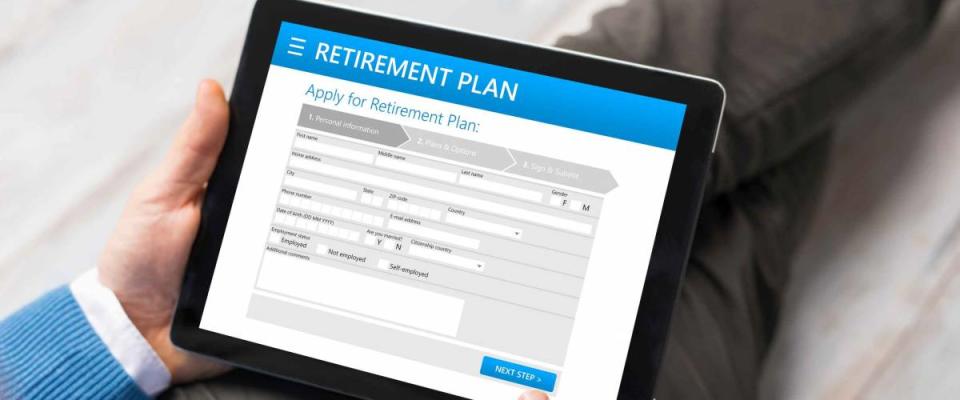 Man applying for retirement plan