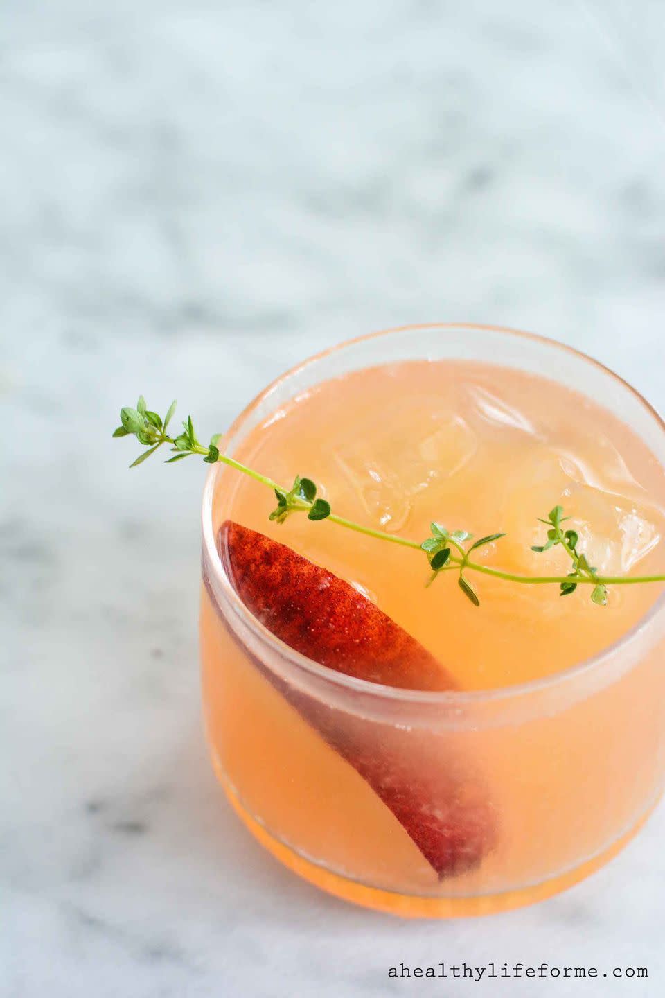 Peach Bourbon Thyme Smash