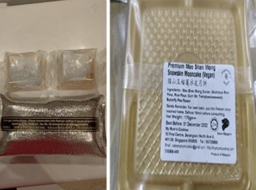 A photo showing the kind of durian snowskin mooncake that has been ordered recalled.