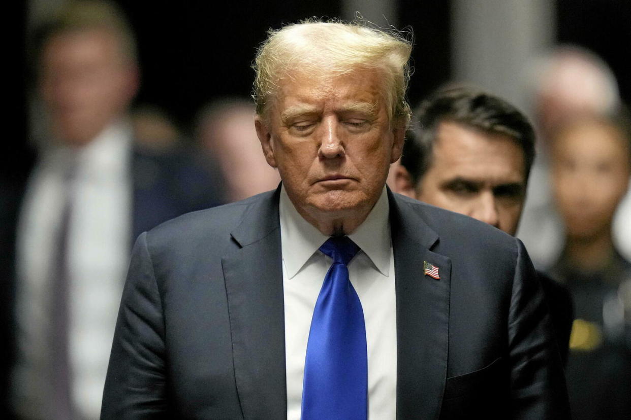 Donald Trump a été déclaré coupable de toutes les charges retenues contre lui dans son procès pénal à New York jeudi 30 mai 2024.  - Credit:Seth Wenig/AP/SIPA