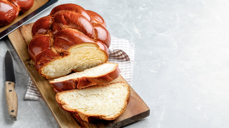 Slices of challah bread