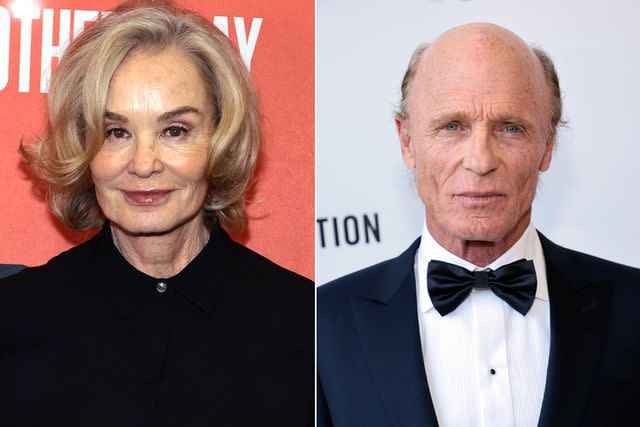 <p>Dimitrios Kambouris/Getty Images; Jamie McCarthy/Getty Images</p> Jessica Lange and Ed Harris, who costar in the 'Long Day's Journey Into Night' film