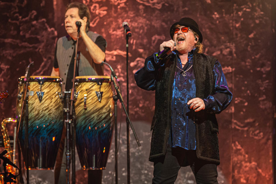 Lead vocalist Joseph Williams performs with Toto on the Freedom Tour 2022 at the Paycom Center in Oklahoma City on Thursday, March 17, 2022.