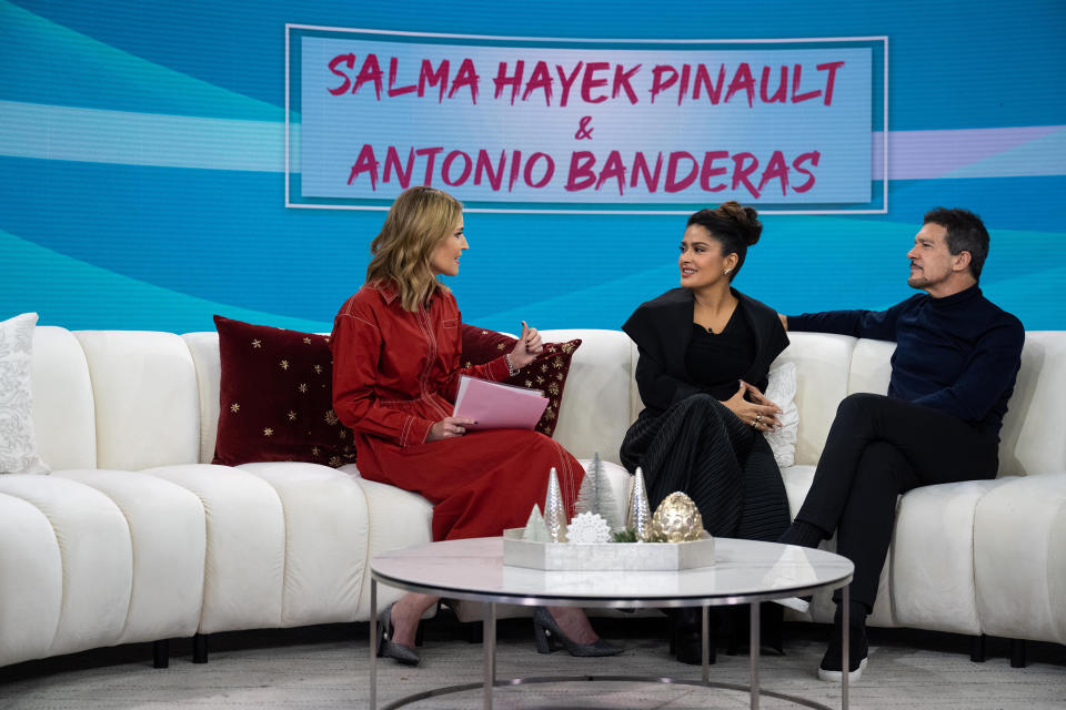 Salma Hayek Pinault and Antonio Banderas go way back. (Nathan Congleton / TODAY)