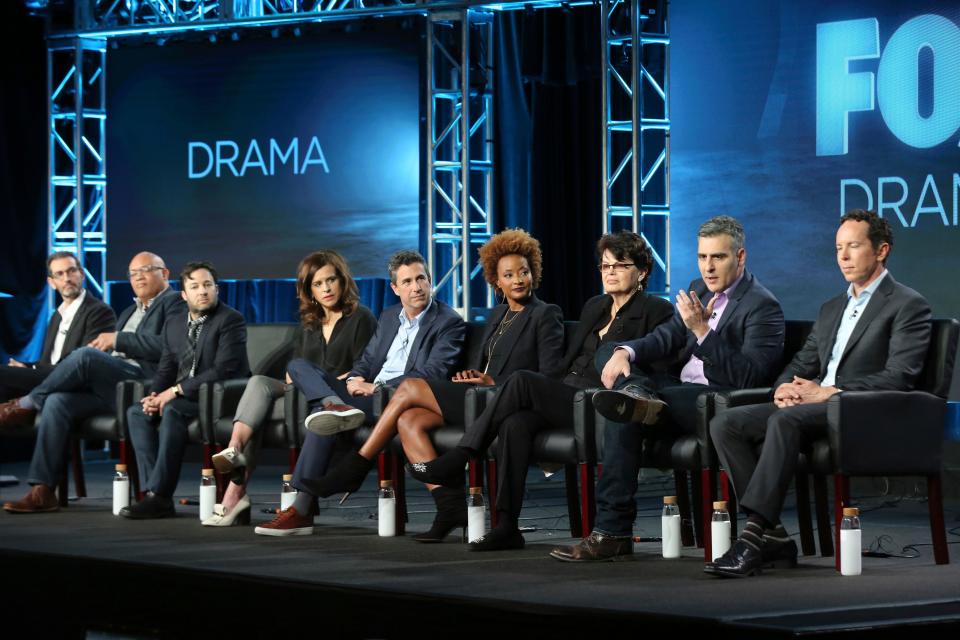 Matt Miller, far left, answers questions from the Television Critics Association, alongside other producers from Fox.