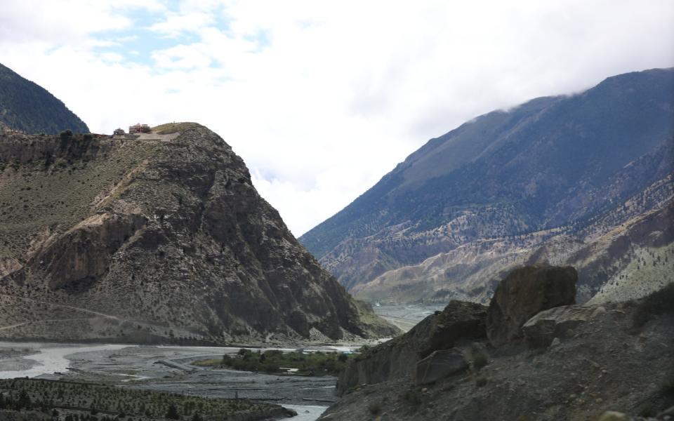 Monastery on hill top overlooking Thini village, oposite Shinta Mani