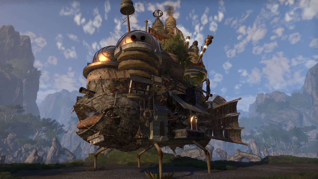  An image of Howl's Moving Castle recreated in The Elder Scrolls Online. 