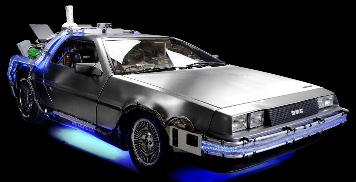 A light-up, full-size Delorean Time Machine replica is estimated to fetch between 150-200,000 USD (£121,500-162,000) (Propstore/PA)