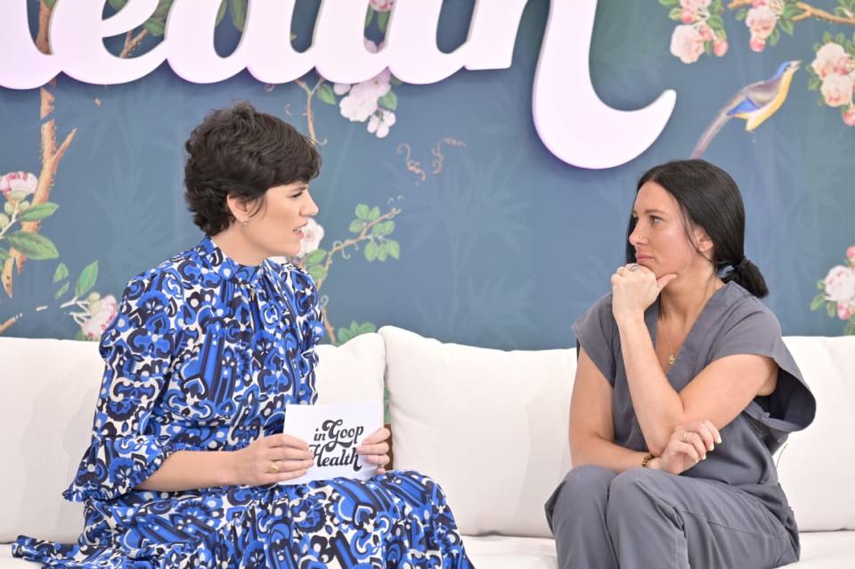 <div class="inline-image__caption"><p>Goop Chief Content Officer Elise Loehnen and Lisa Taddeo speak onstage at Rolling Greens Nursery on May 18, 2019.</p></div> <div class="inline-image__credit">Neilson Barnard/Getty</div>