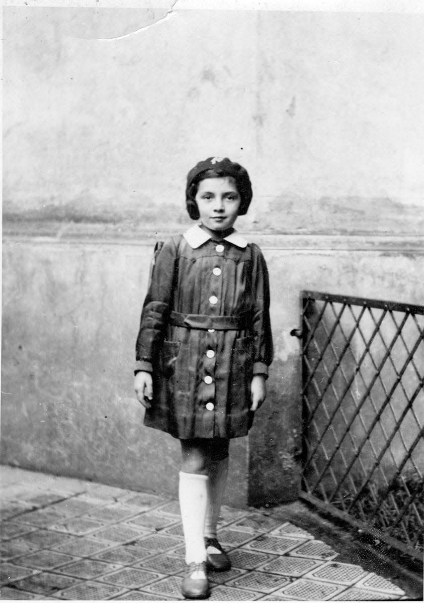 Celina Karp Biniaz, before her first day of school, in 1937.