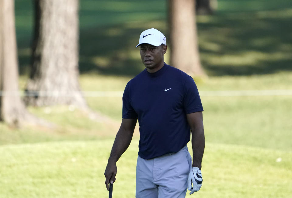 Tiger Woods of the United States walks on the 9th hole during the pro-am event of he Zozo Championship PGA Tour at Accordia Golf Narashino C.C. in Inzai, east of Tokyo, Japan, Wednesday, Oct. 23, 2019. (AP Photo/Lee Jin-man)