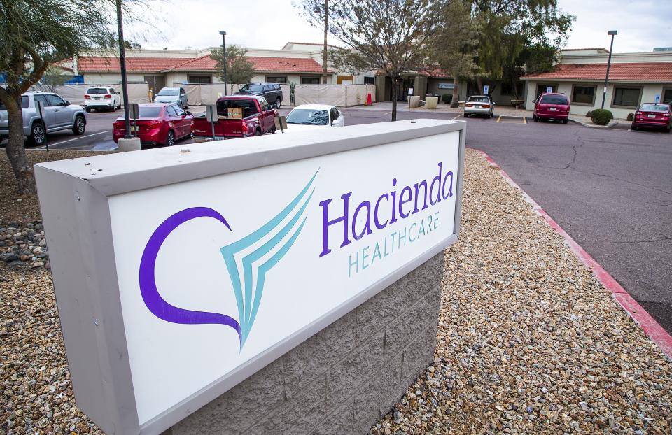 Exterior of Hacienda HealthCare facility in Phoenix on Feb. 18, 2019.