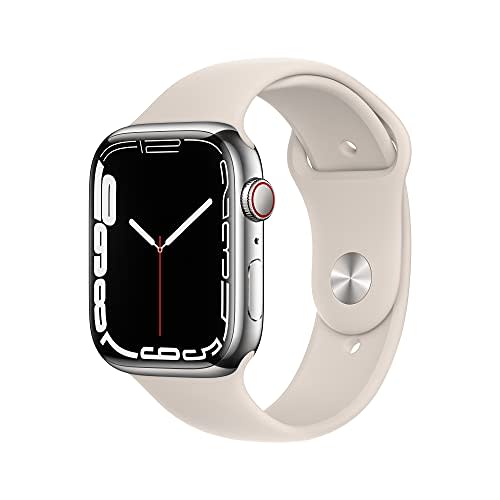 Apple Watch Series 7 [GPS + Cellular 45mm] Smart Watch w/Silver Stainless Steel Case with Starl…