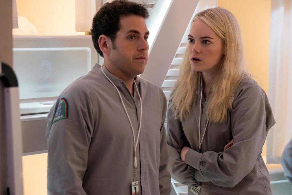 Reunited: Emma Stone and Jonah Hill star in the limited series (Michele K. Short / Netflix)